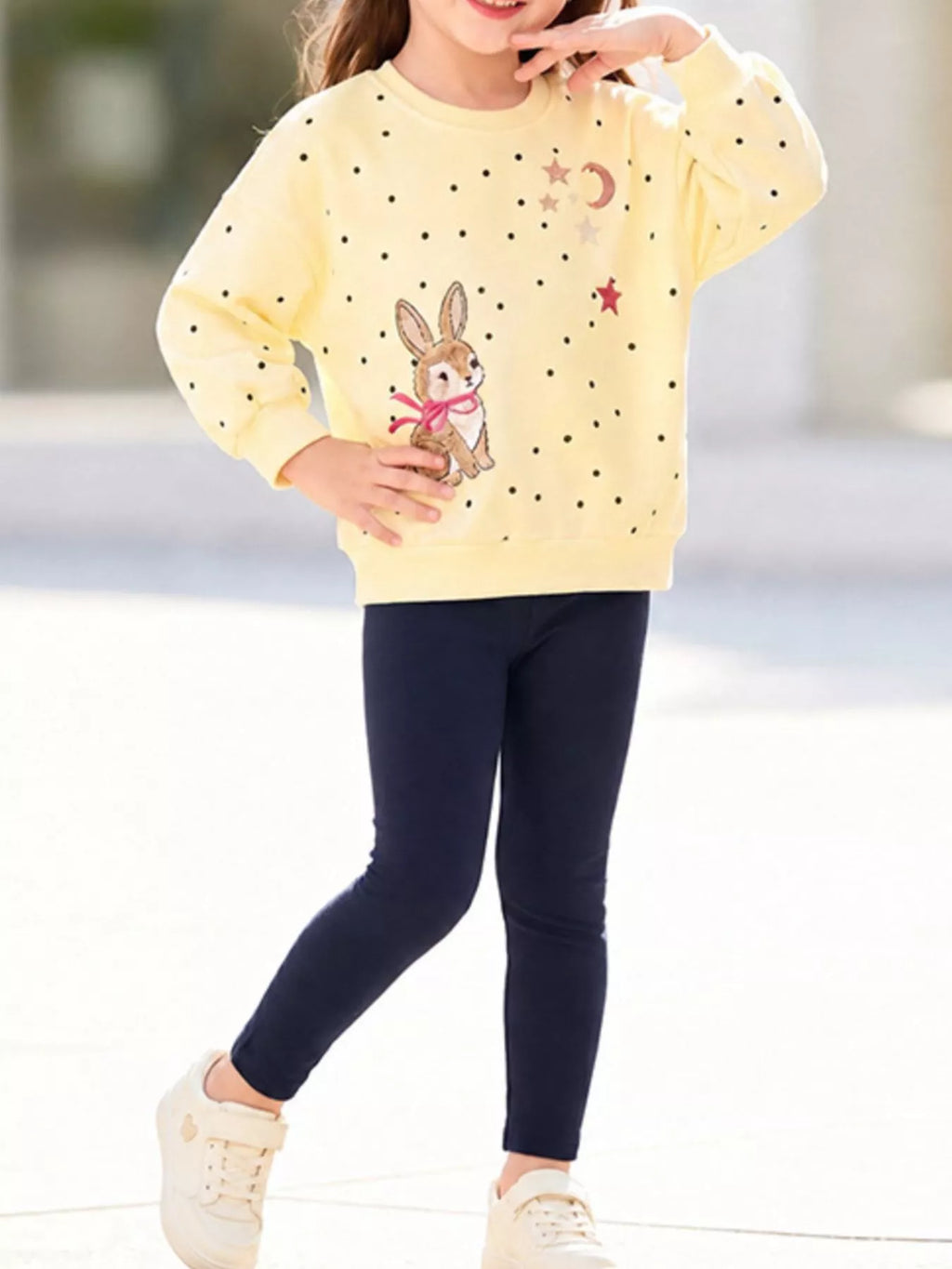 Children's Bunny Sweatshirt and Leggings Set