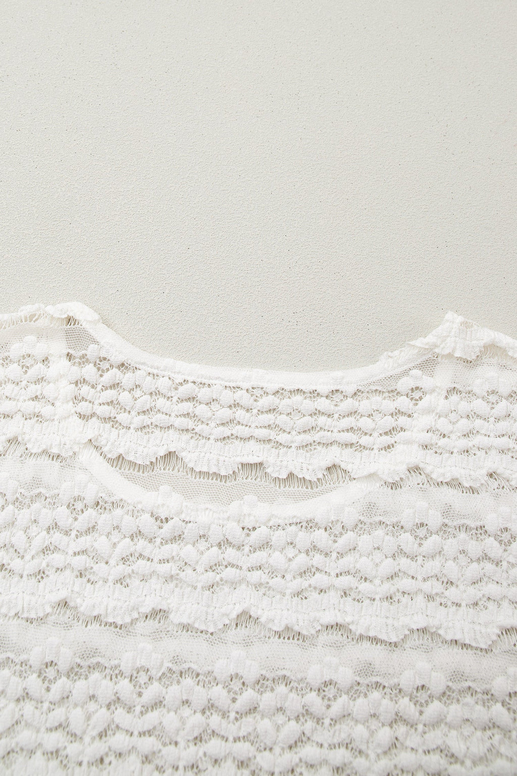 White Sheer Lace Short Sleeve Top