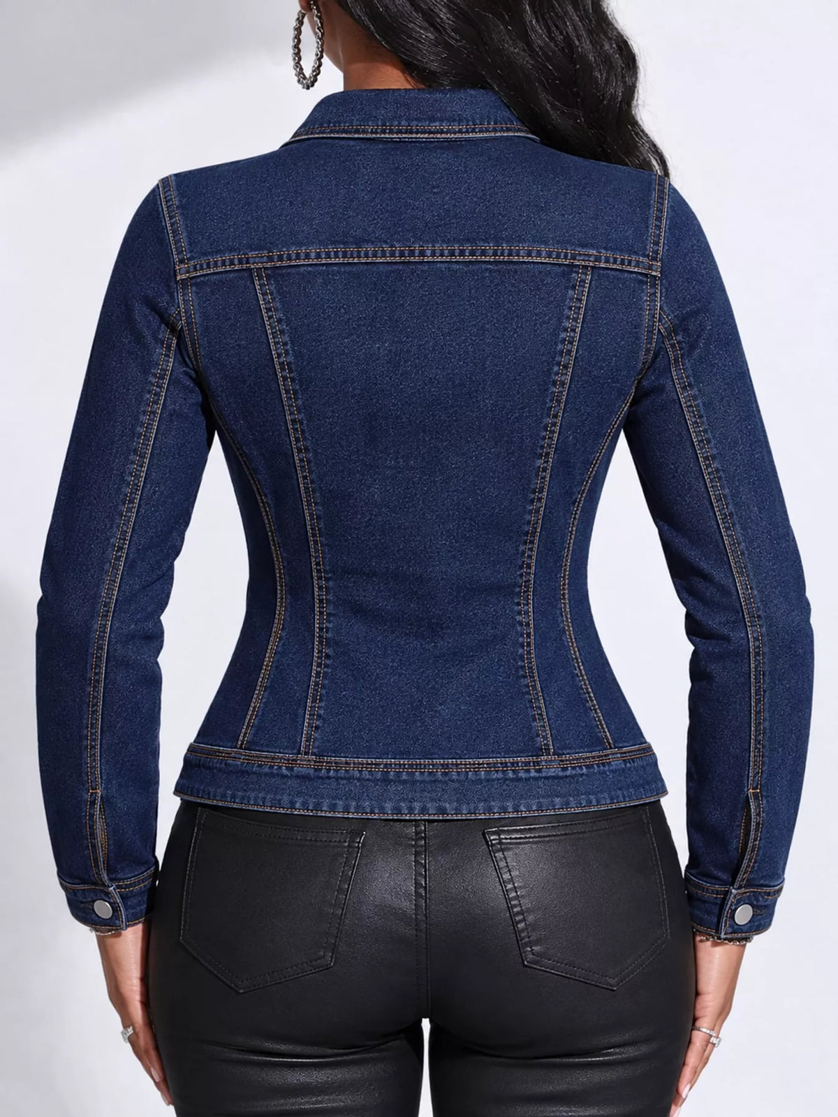 Button-Down Front Denim Jacket