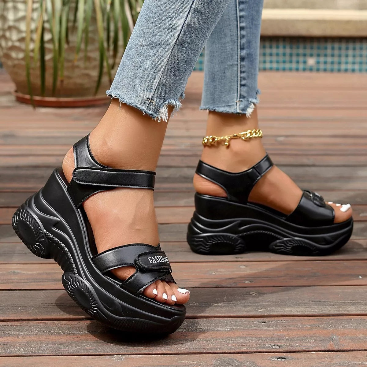 Open Toe Wedge Sandals