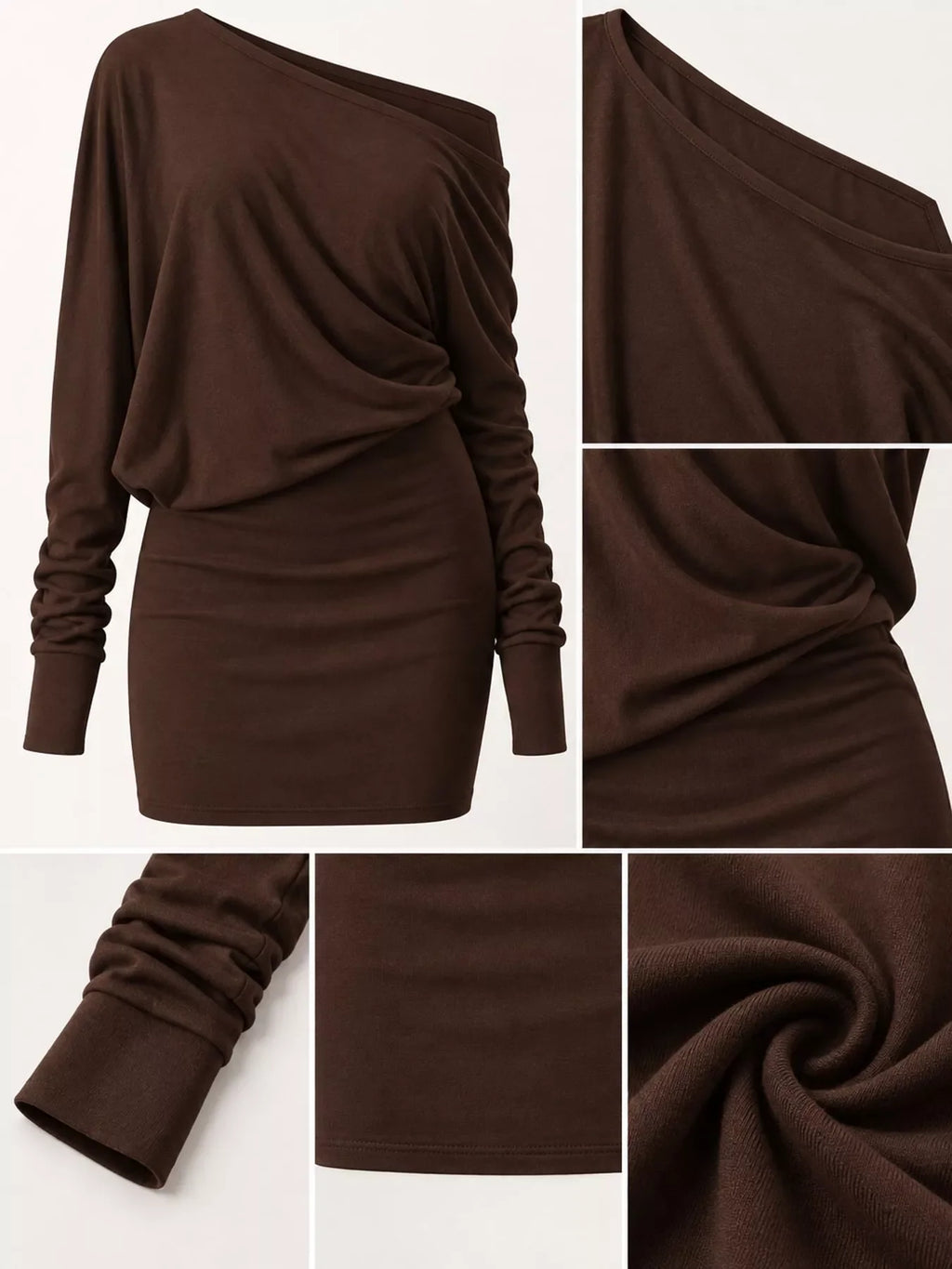 One Shoulder Knit Mini Dress