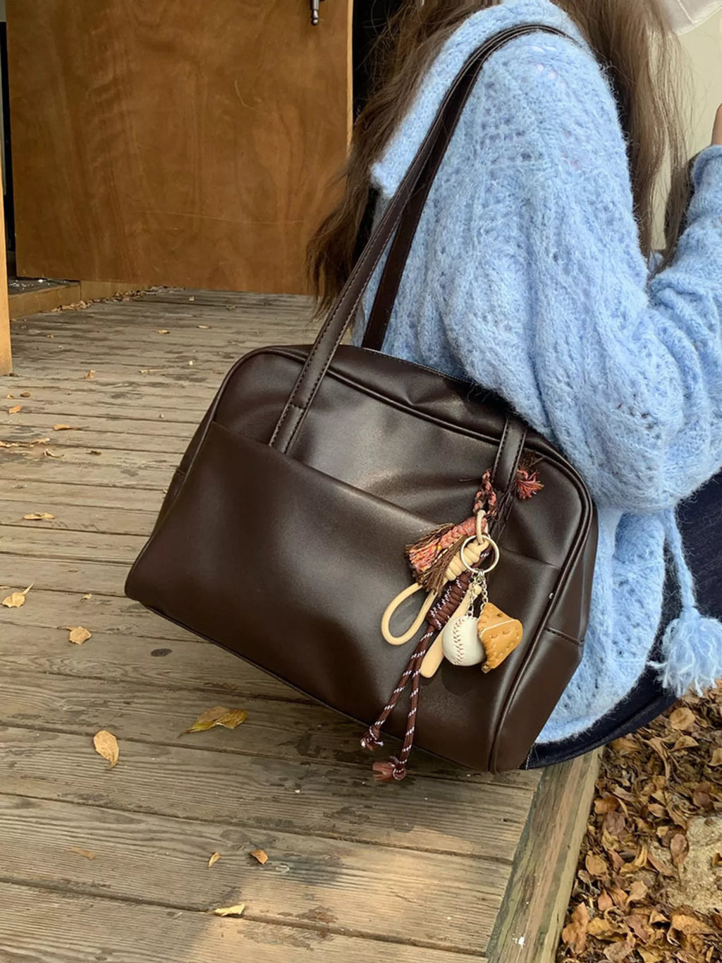 Classic Style Faux Leather Tote Bag