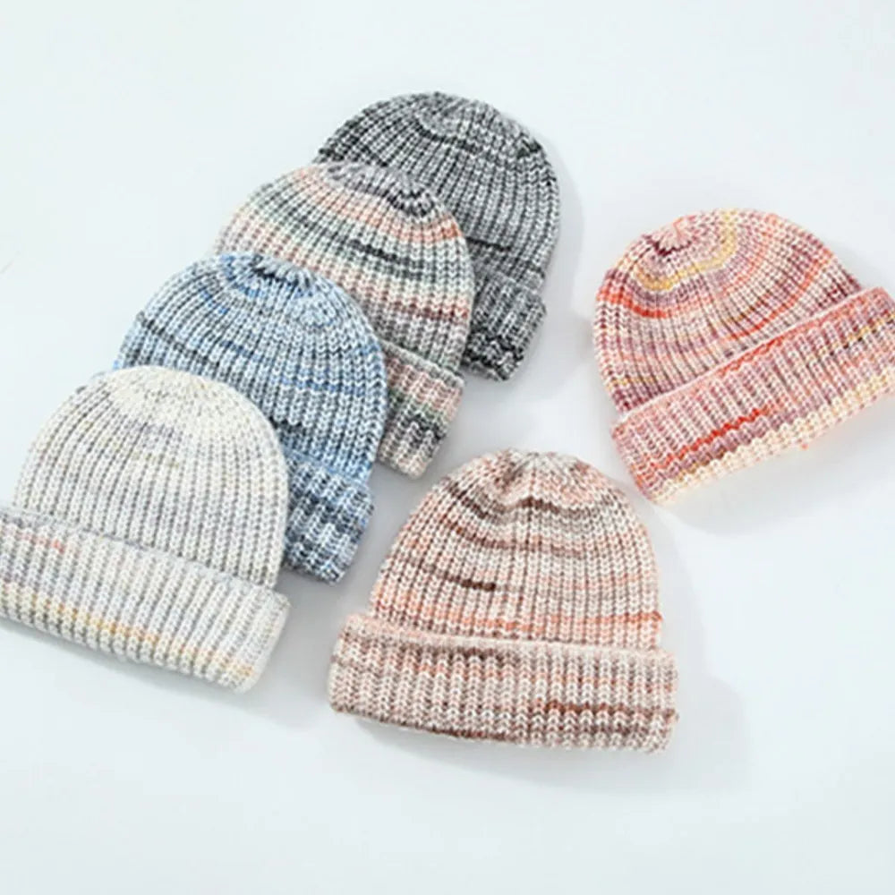Thermal Contrast Knit Beanie Hat
