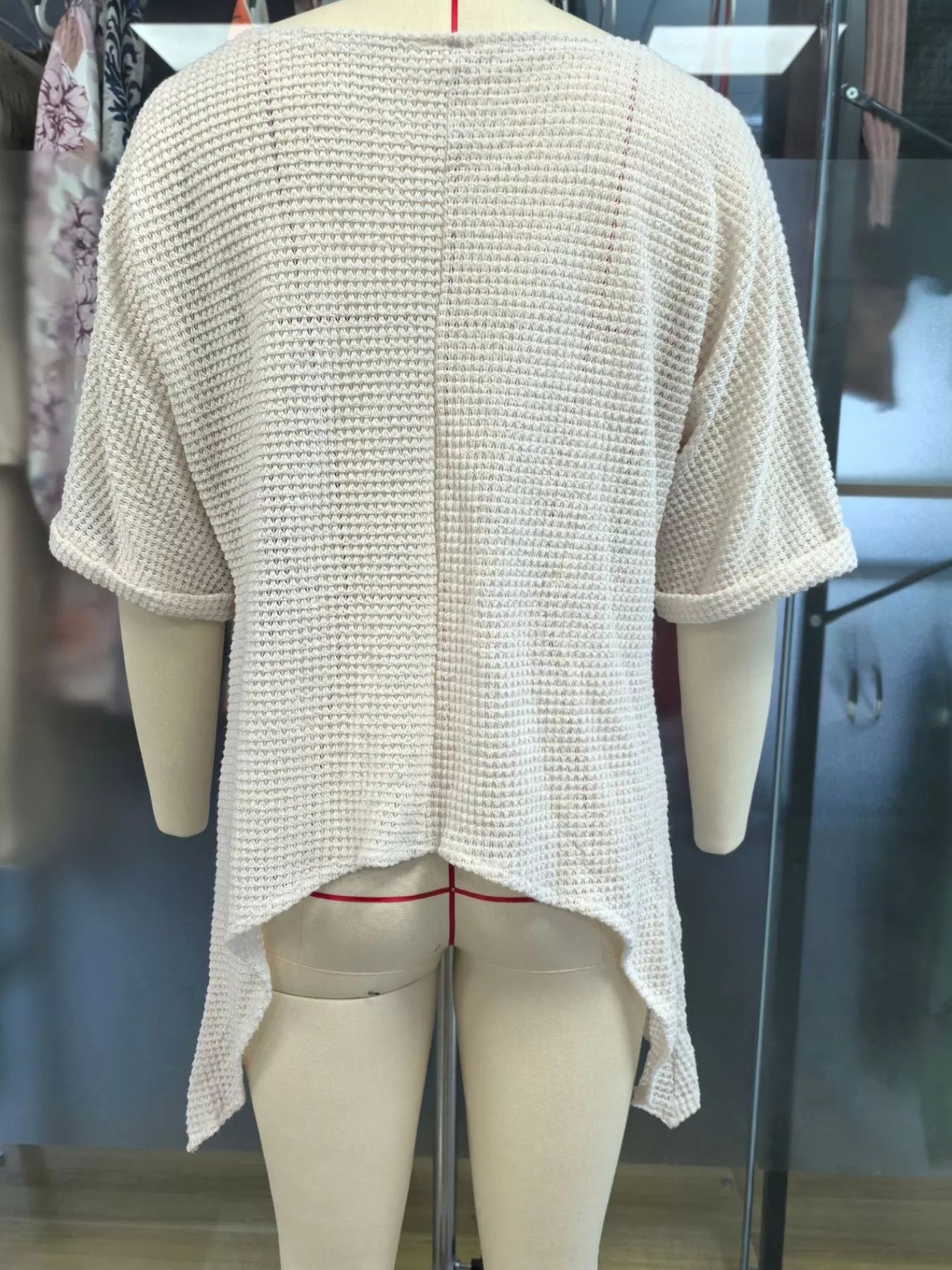 Full Size Loose Knit Cover Up with Asymmetrical Hem Plus Size