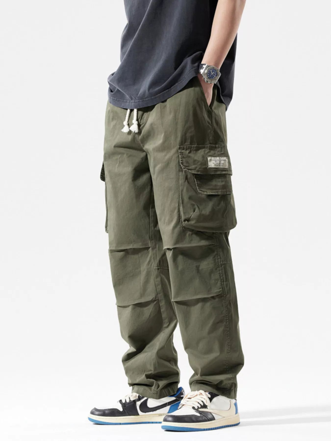 Men's Full Size Relaxed Fit Cargo Pants Plus Size