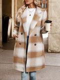 Plaid Longline Button Jacket with Patch Pockets