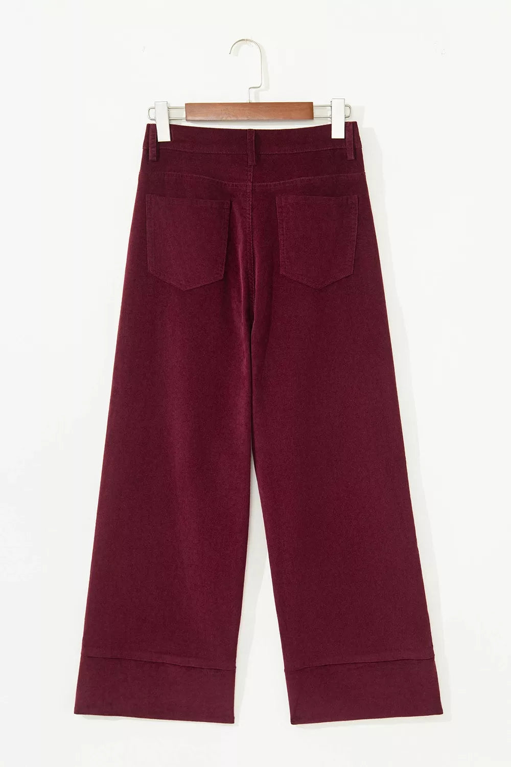 Corduroy Solid Color High Waist Wide Leg Pants