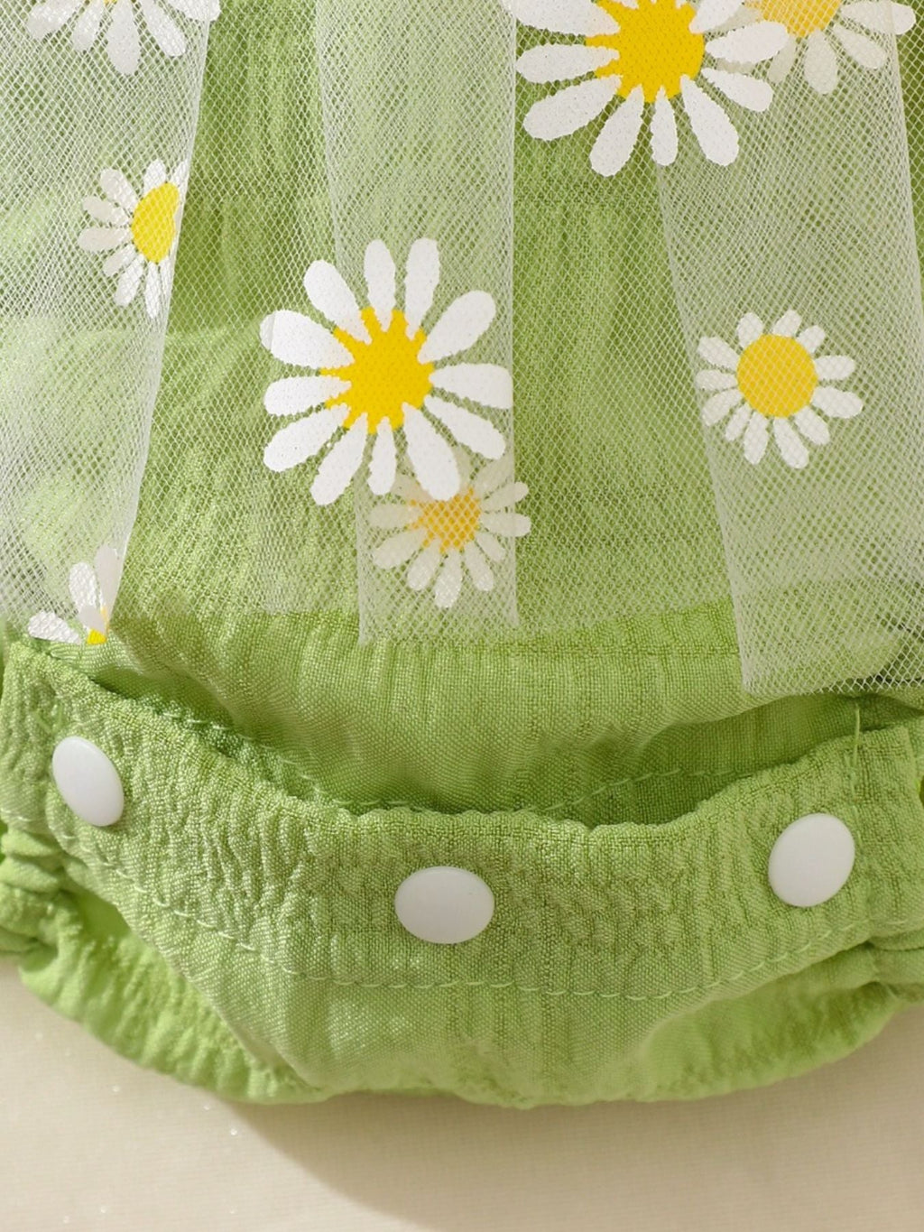 Children's Daisy Embroidered Sleeveless Bodysuit Dress