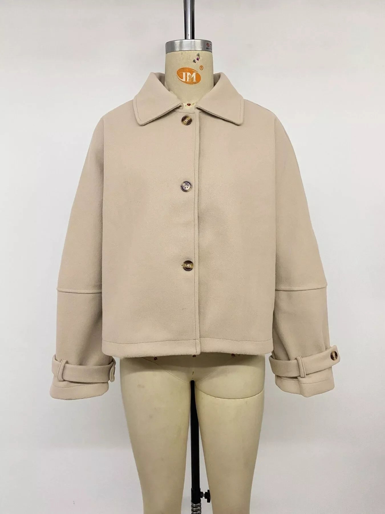 Collared Neck Button Up Jacket