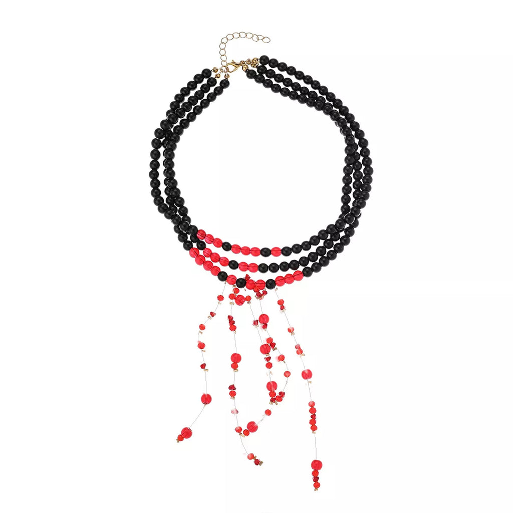 Halloween Multi-Layered Beaded Choker Necklace