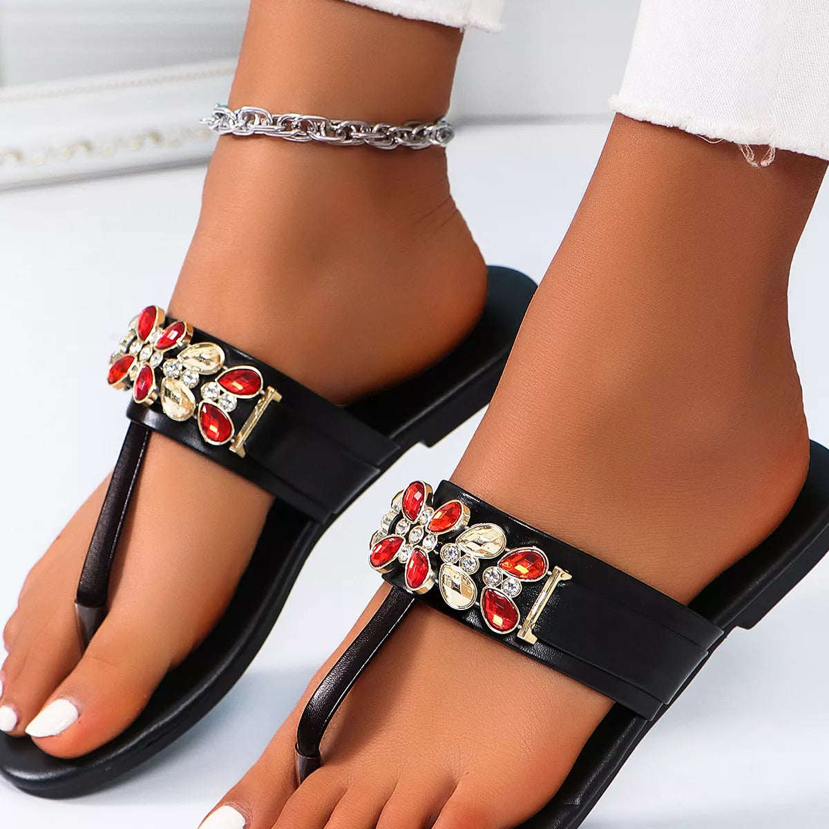 Toe Post Flats Sandals