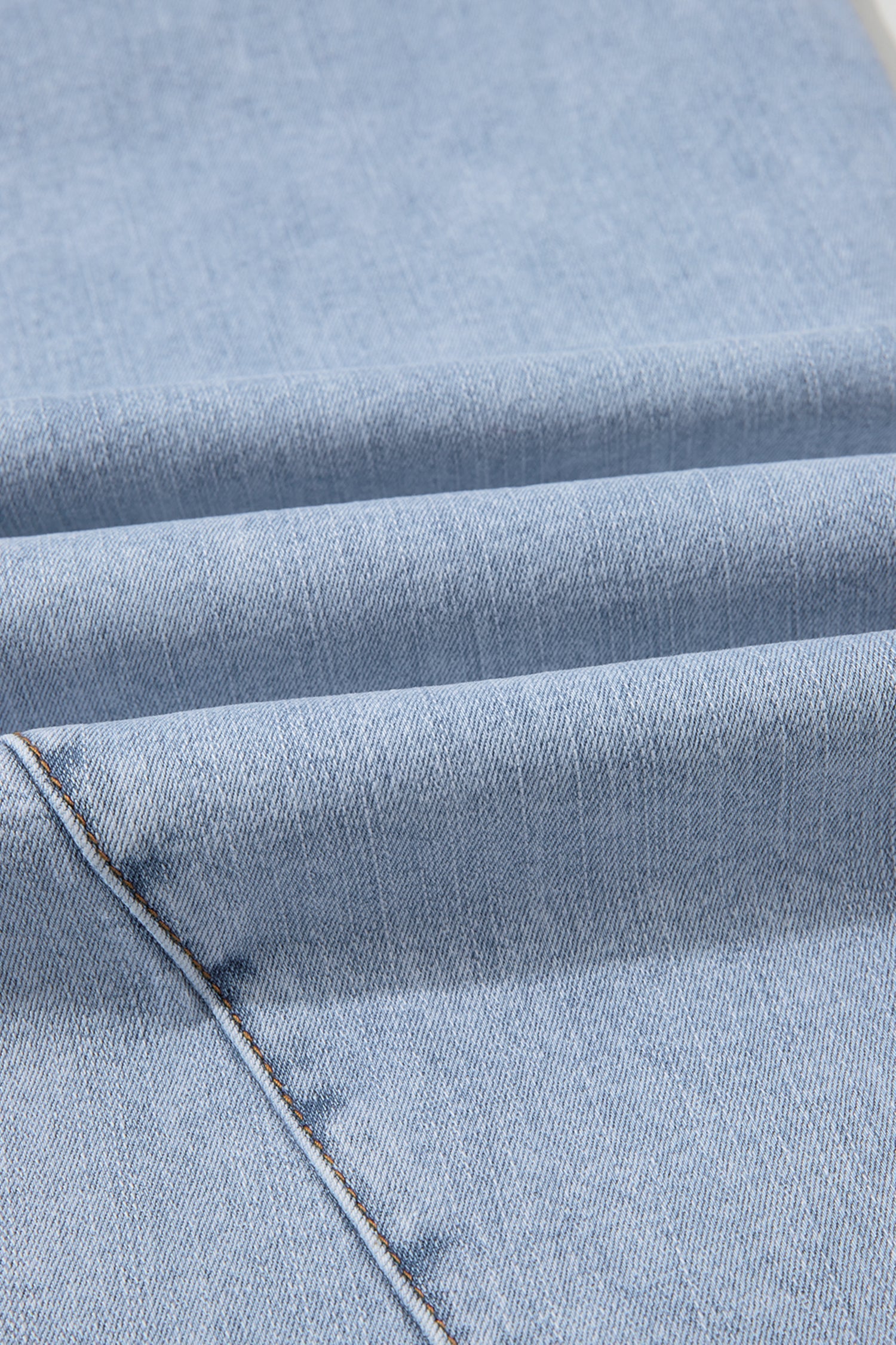 Beau Blue Solid Paneling Loose Fit Plus Size Jeans