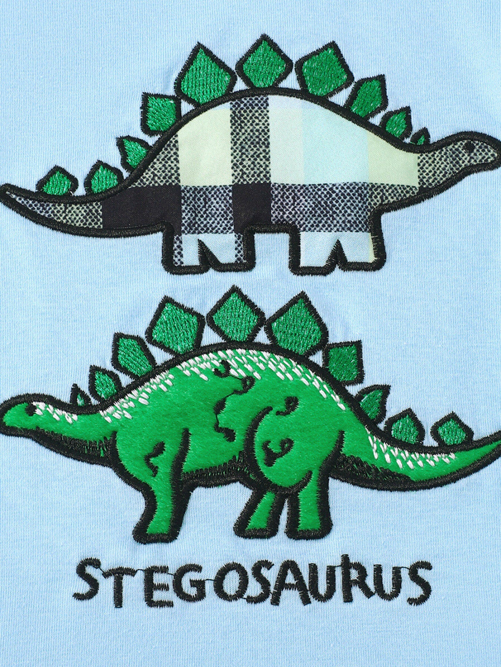 Children's Dinosaur Short Sleeve Tee & Plaid Shorts Set