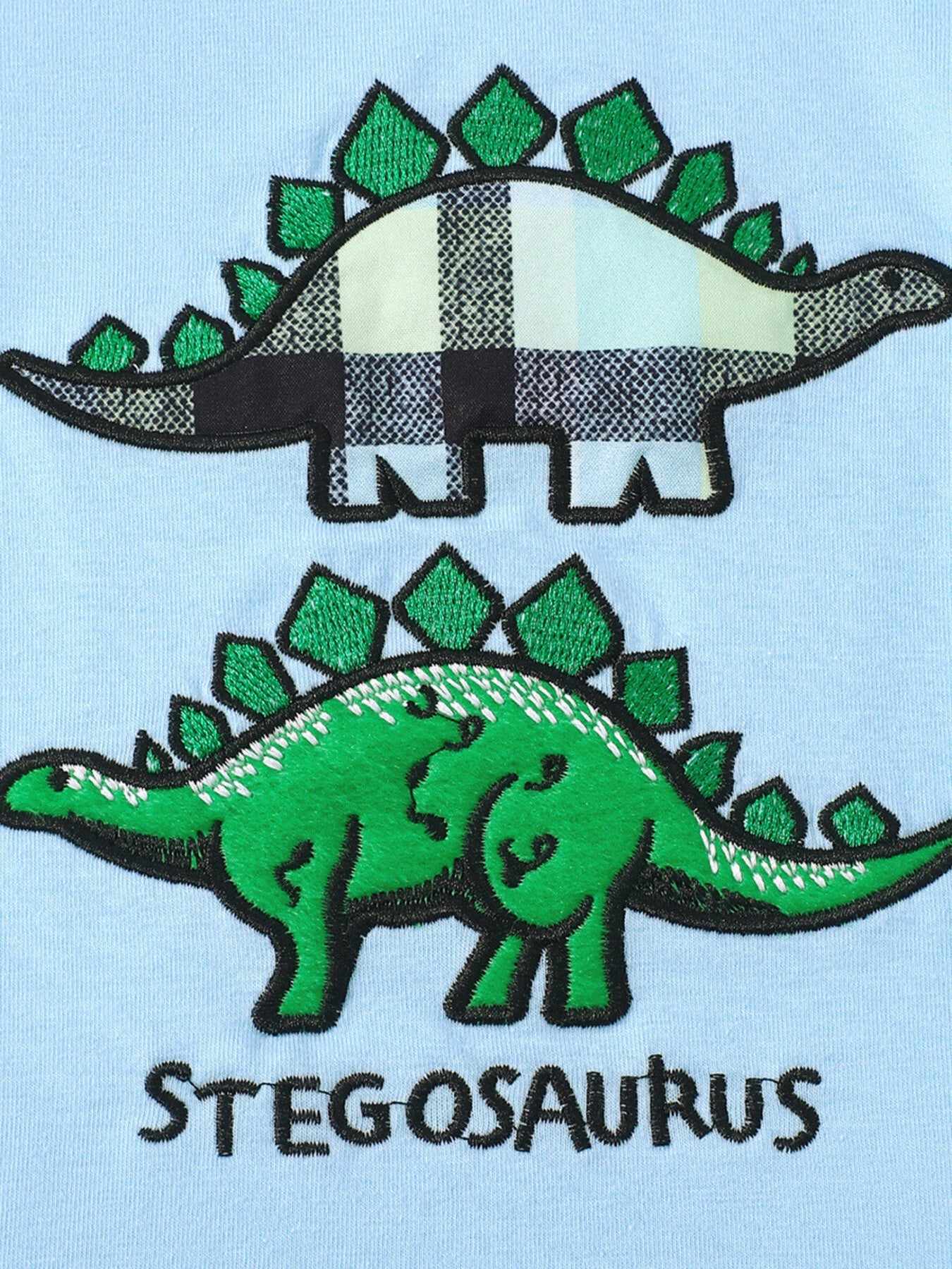 Children's Dinosaur Short Sleeve Tee & Plaid Shorts Set