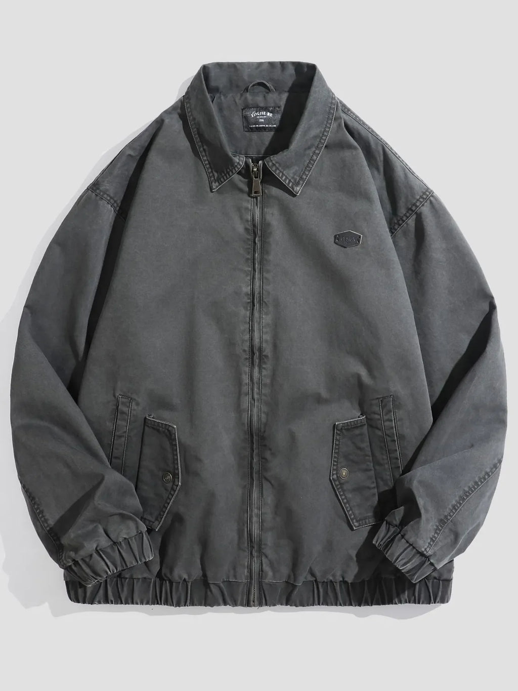 Men's Plus Size Zip Up Long Sleeve Jacket