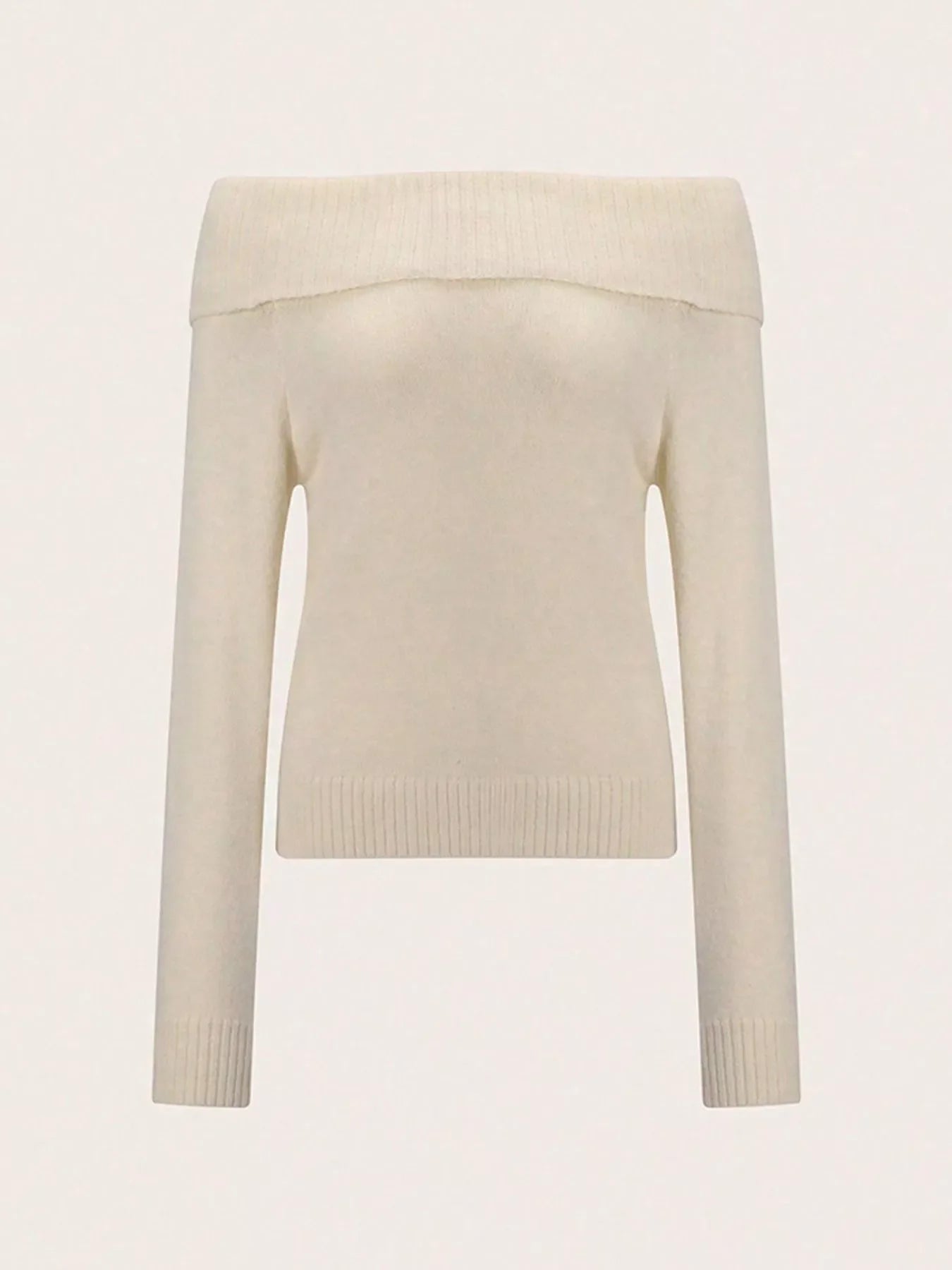 Ribbed Knit Off Shoulder Sweater
