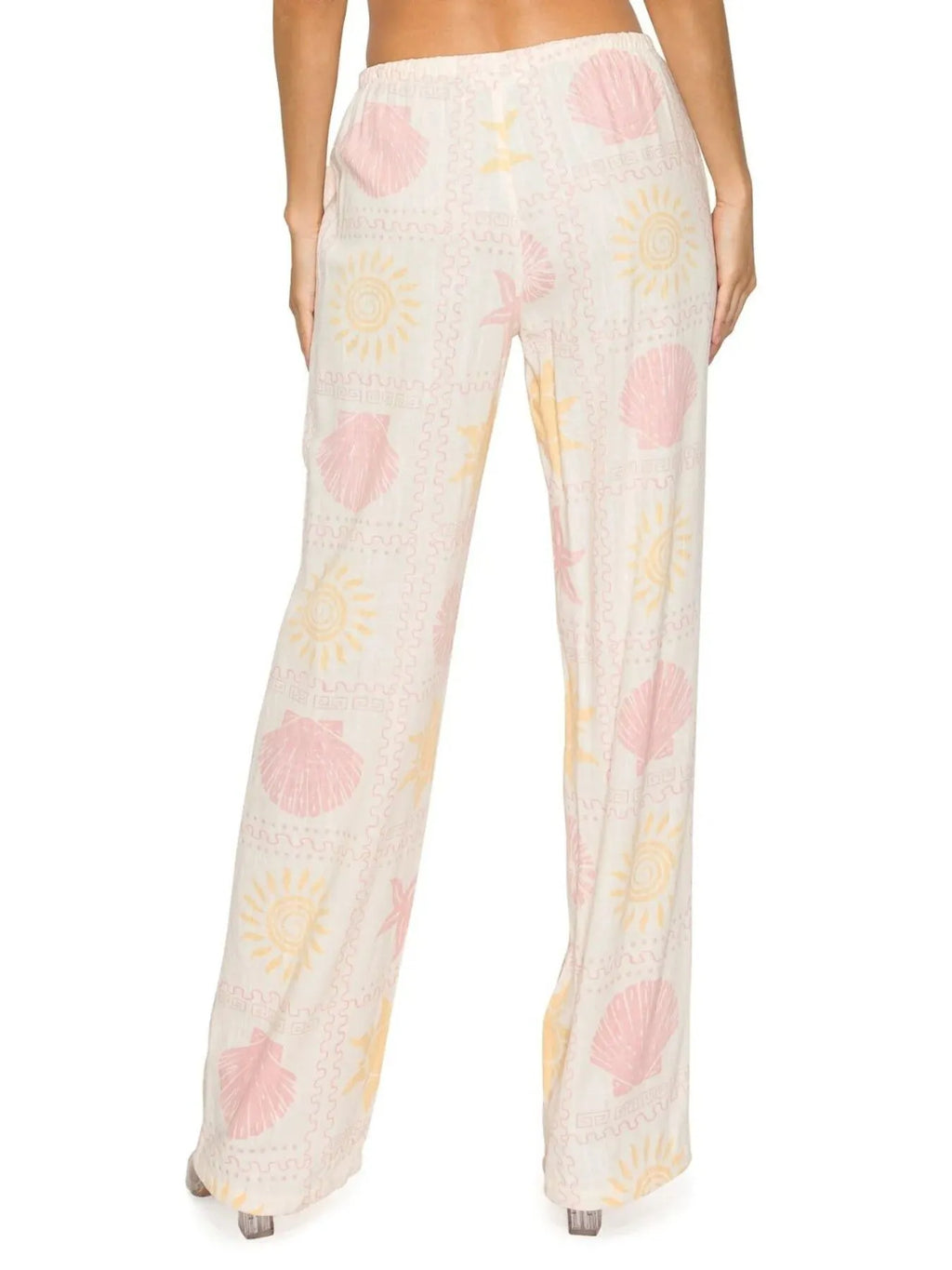 Printed Drawstring Straight Pants
