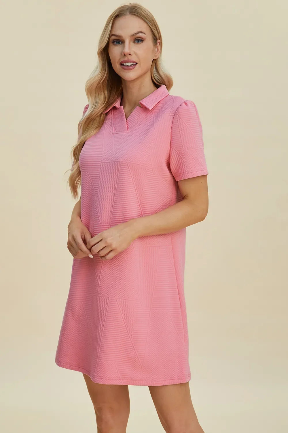 Texture Short Sleeve Dress