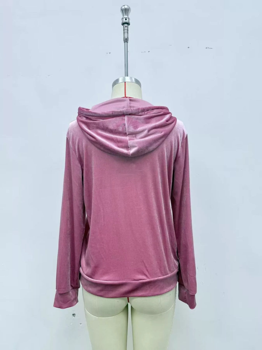 Full Size Velvet Kangaroo Pocket Hoodie Plus Size
