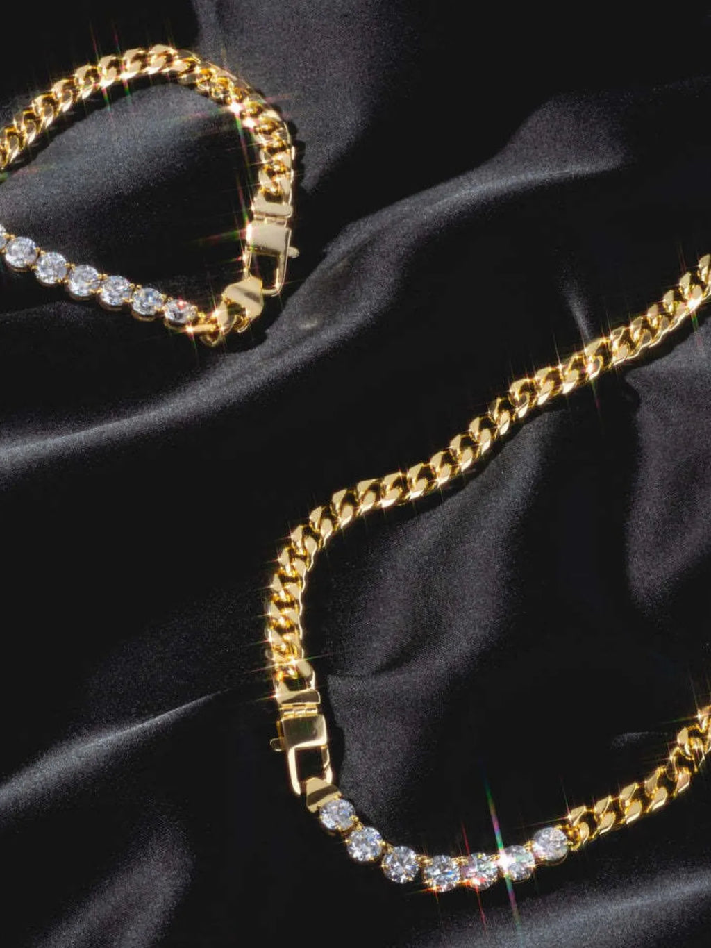 18K Gold-Plated Zircon Necklace and Bracelet Jewelry Set
