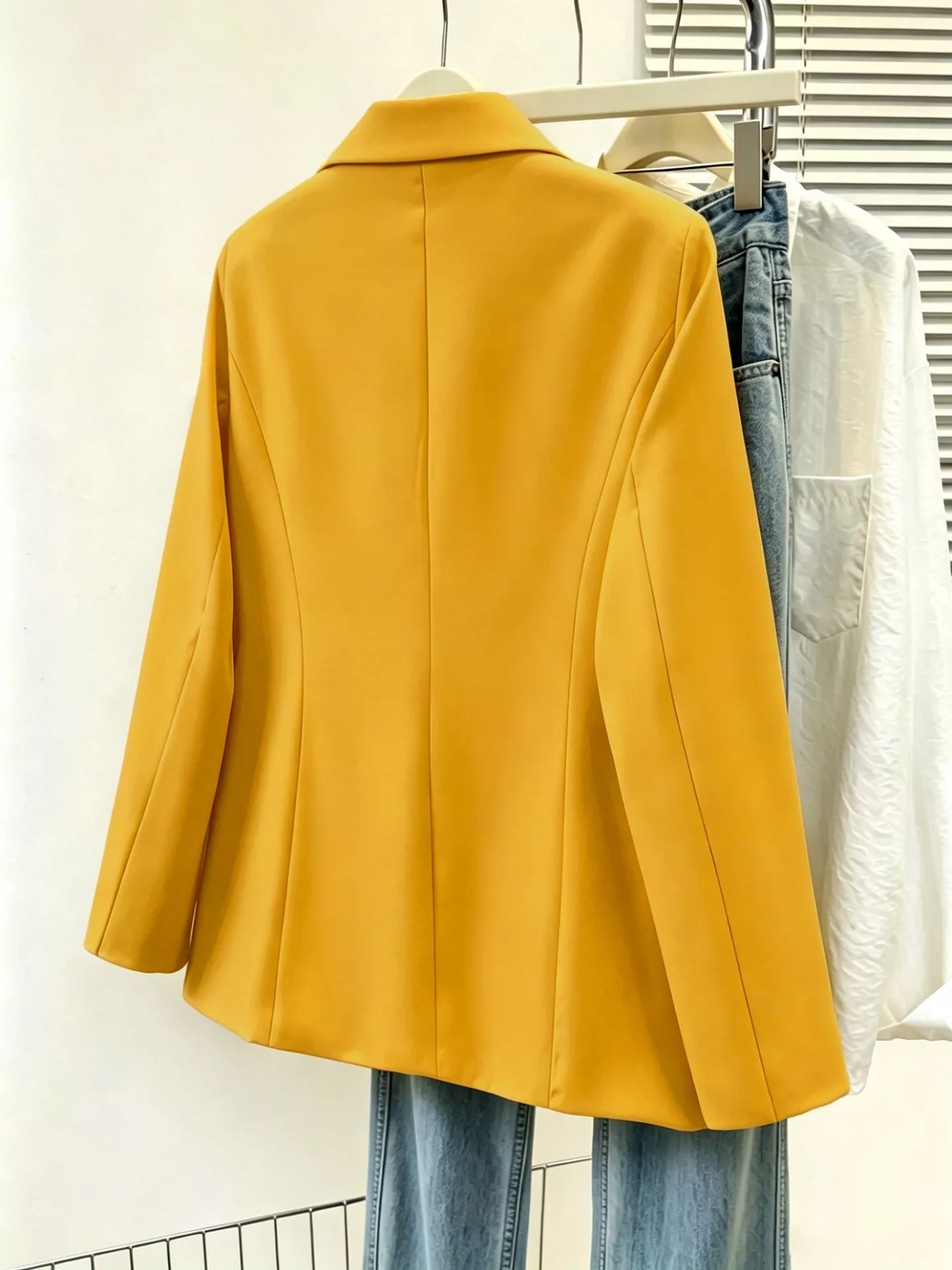 Full Size Single-Breasted Lapel Collar Blazer Plus Size