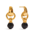 18K gold multi-faceted gemstone pendant design light luxury noble earrings