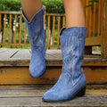 Point Toe Block Heels Boots