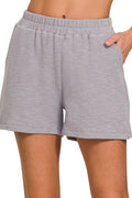 Relaxed Cotton Slub Shorts with Drawstring and Pockets