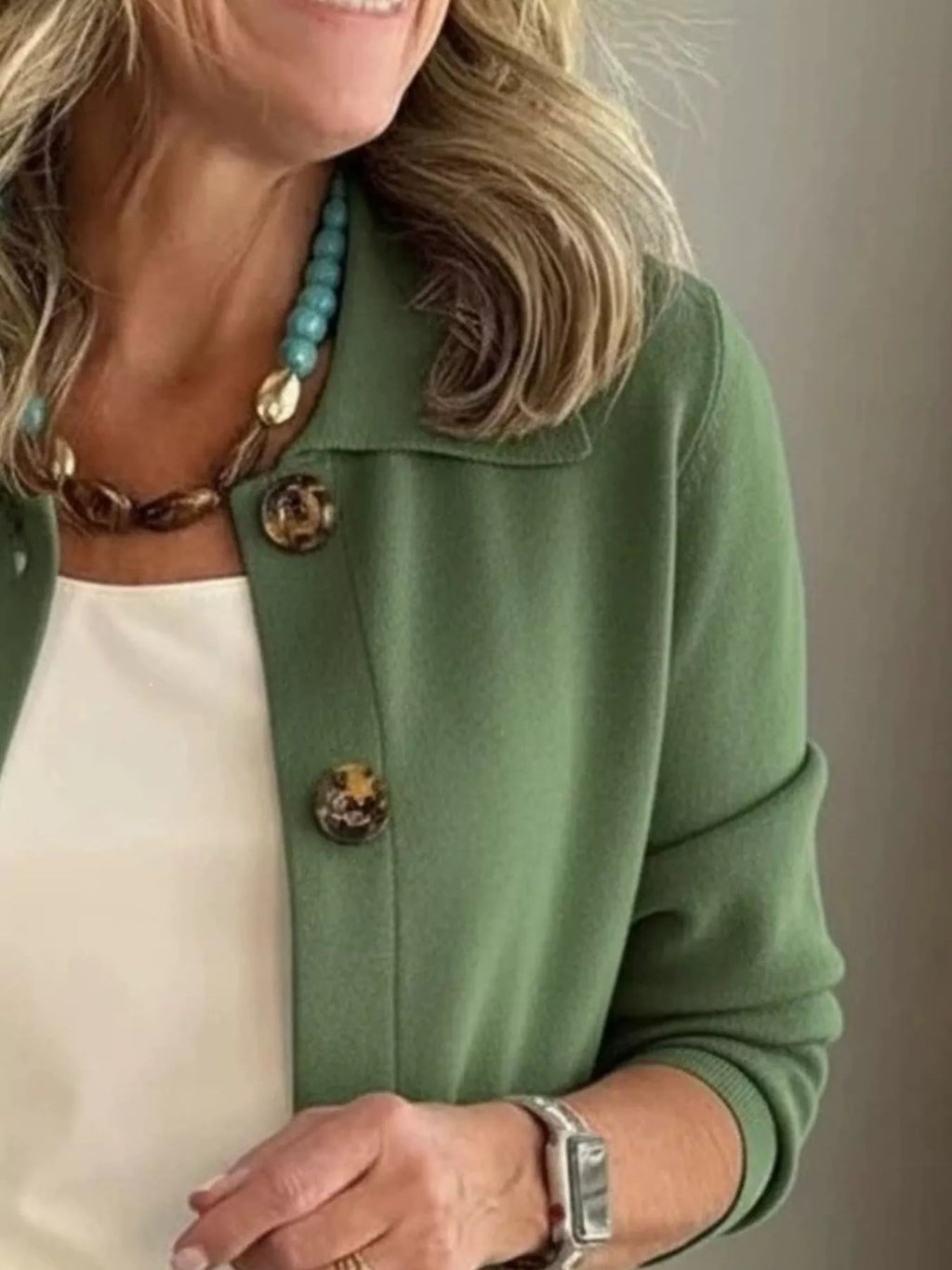 Full Size Long Sleeve Button-Down Outerwear Plus Size