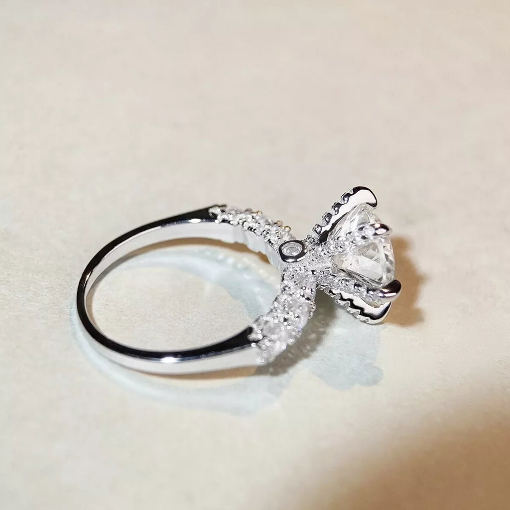 3 Carat 925 Sterling Silver Moissanite Geometric Ring