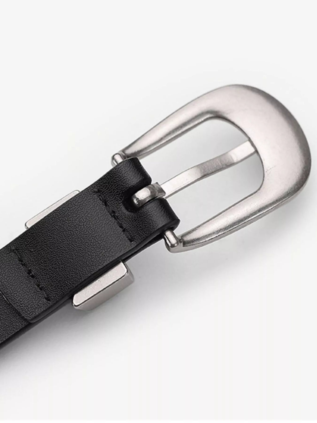 Leather Belt with Silver Buckle