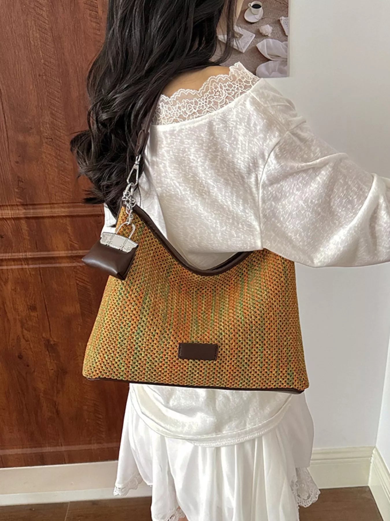 Woven Straw Crossbody Bag