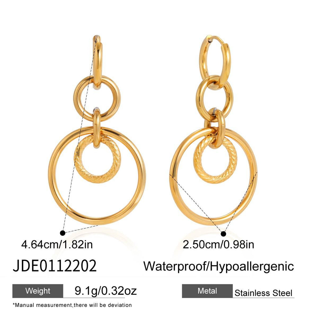 Stainless Steel Circle Drop Earrings Collection