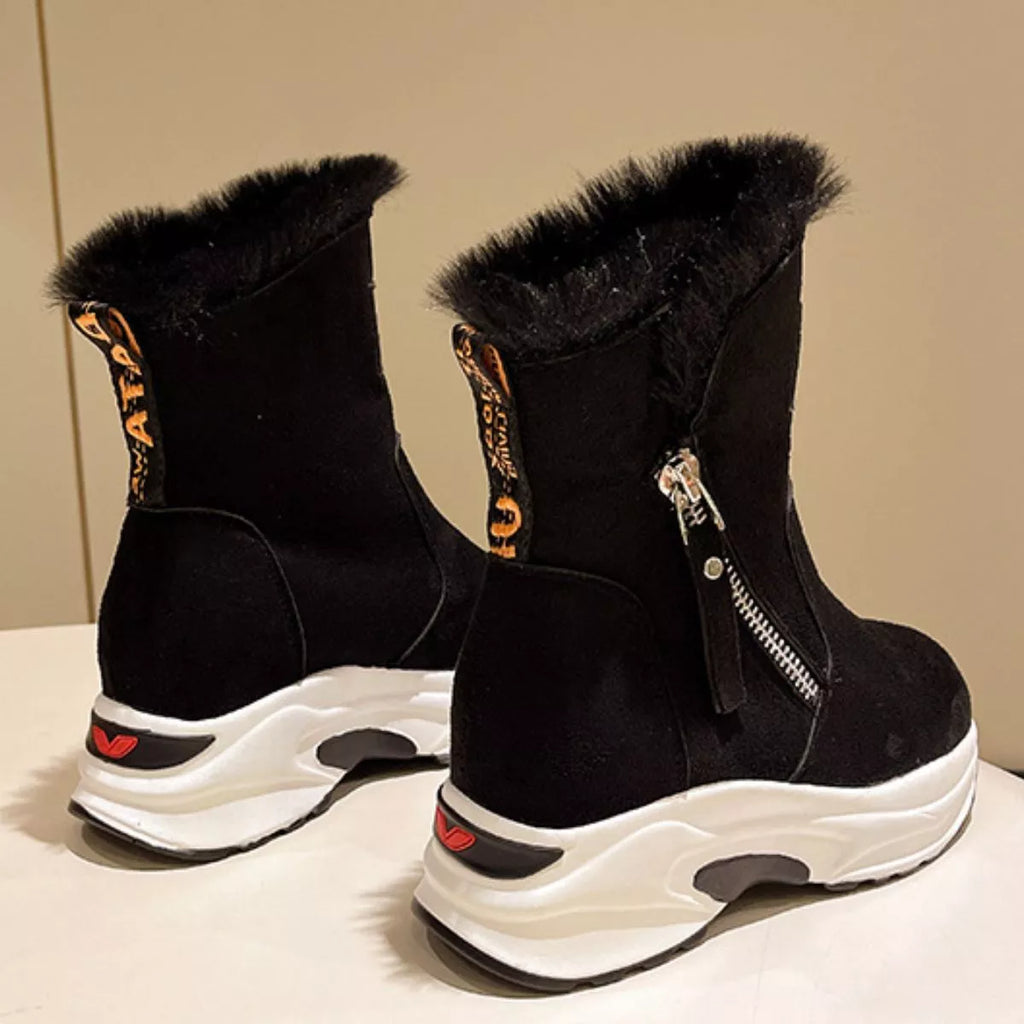 Side Zipper Platform Boots