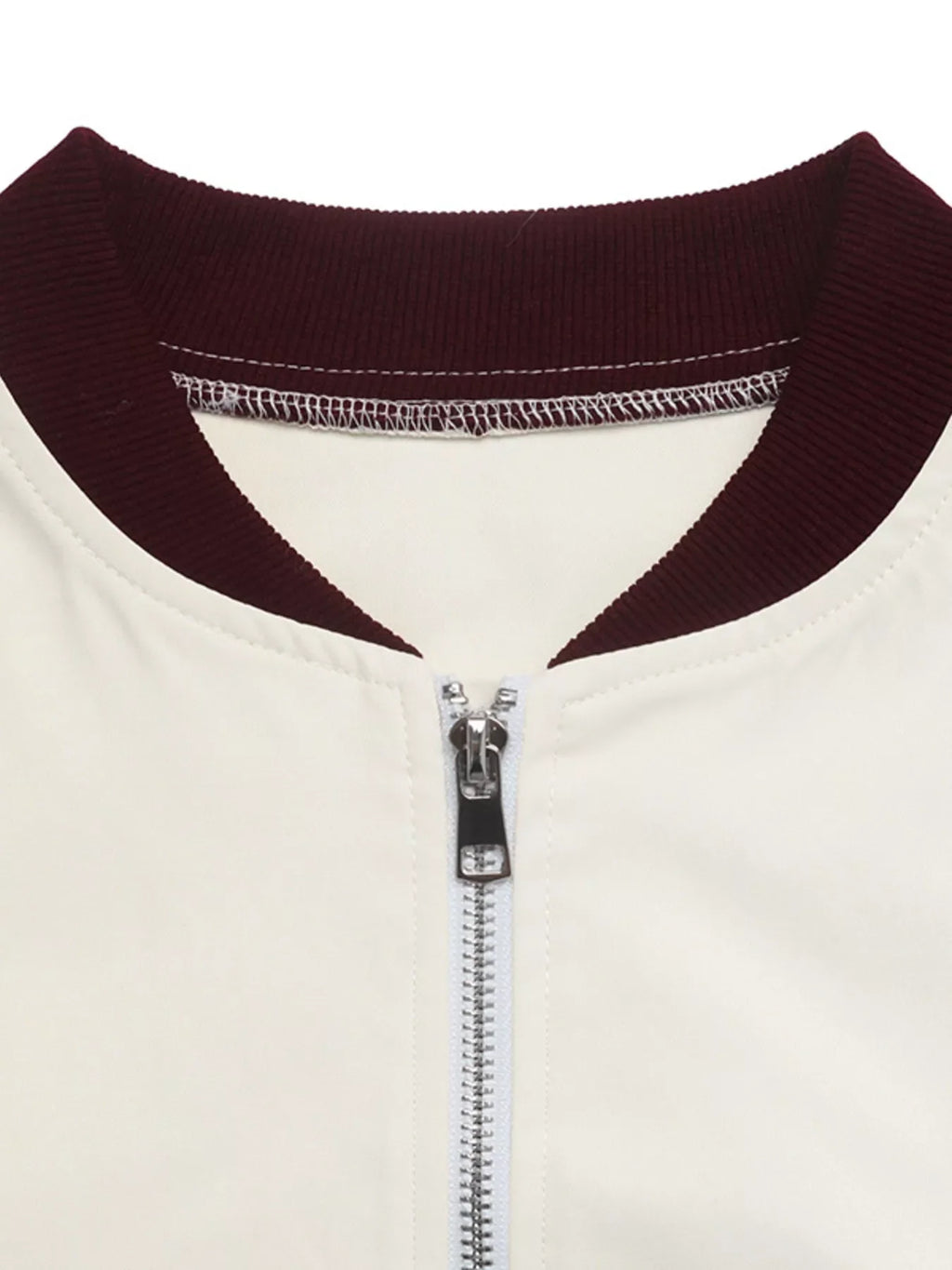 Contrast Trim Zip Up Jacket