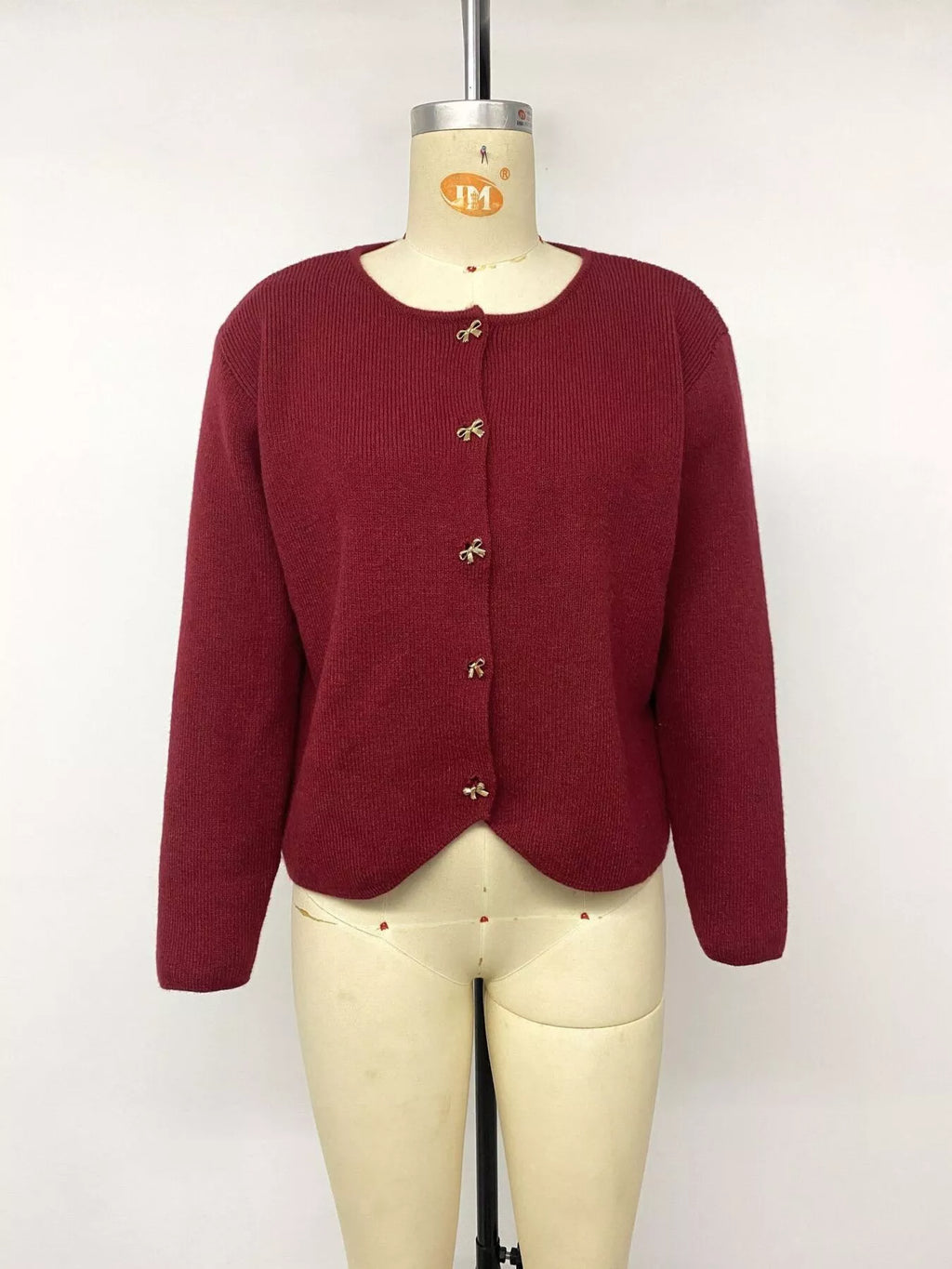 Bow Button Up Knit Cardigan