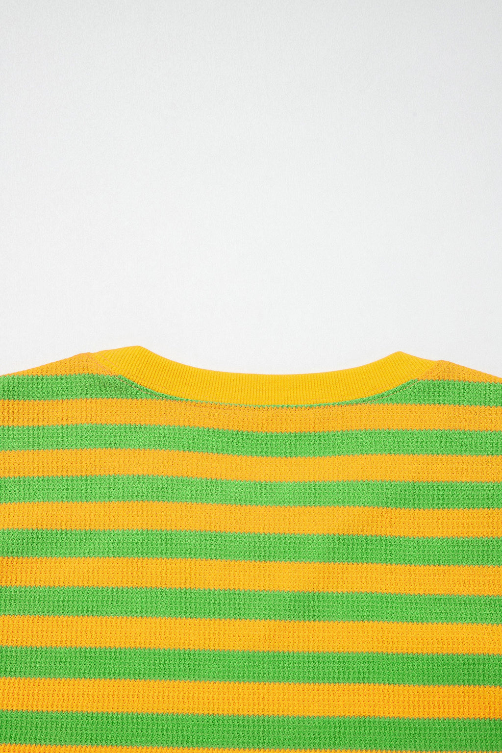 Yellow Stripe Puff Short Sleeve T Shirt Matching Shorts Set