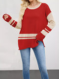 Striped Dropped Shoulder Sweater