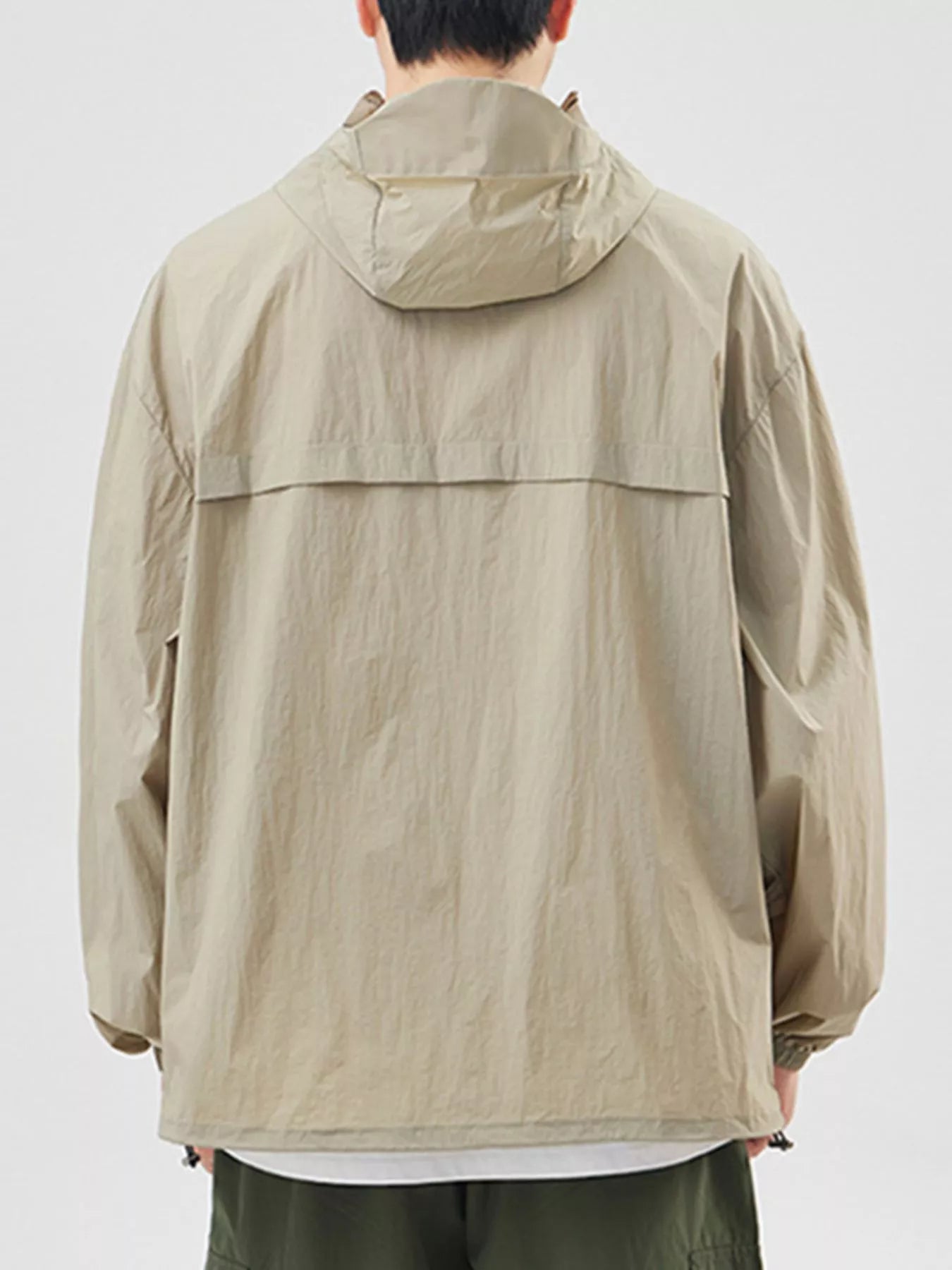 Men's Plus Size Lightweight Hooded Windbreaker Jacket
