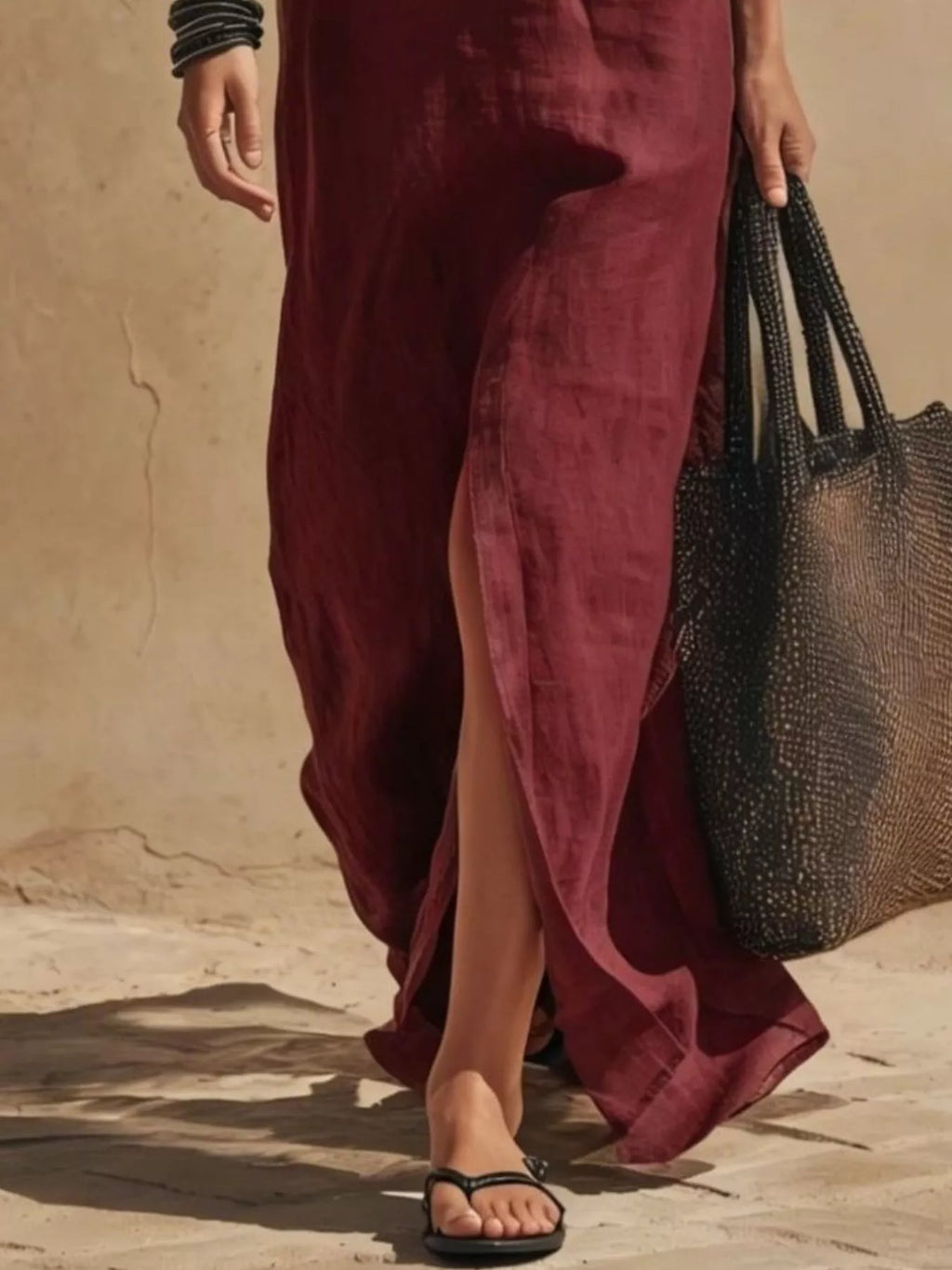 Slit Front Spaghetti Strap Maxi Dress