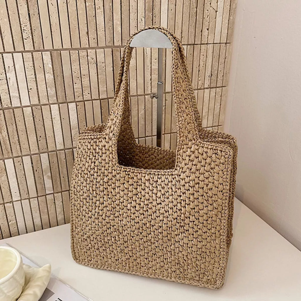 Woven Straw Handbag