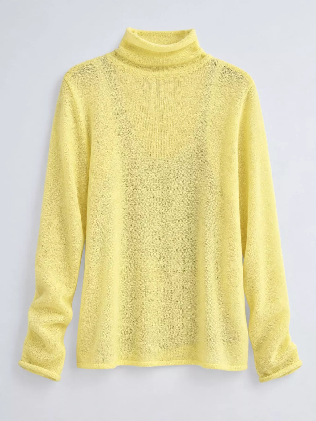 Sheer Turtleneck Knit Top