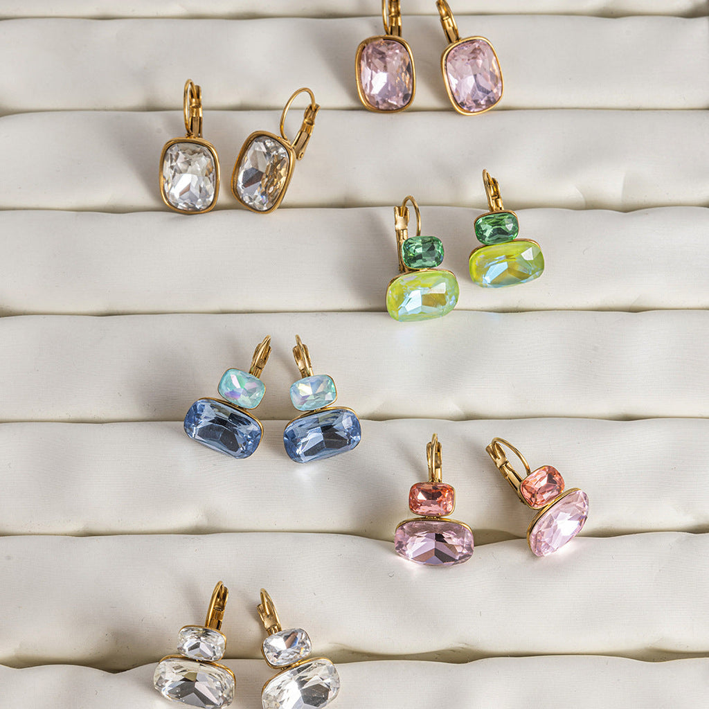 Color Gemstone Huggie Earrings Collection