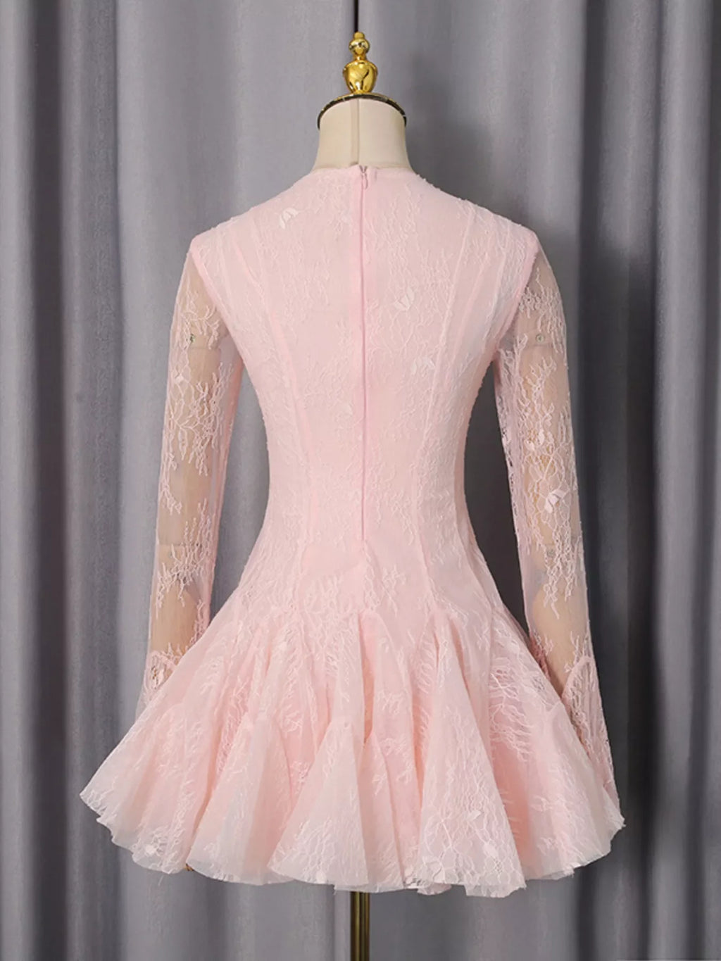 Lace Flare Sleeve Mini Dress