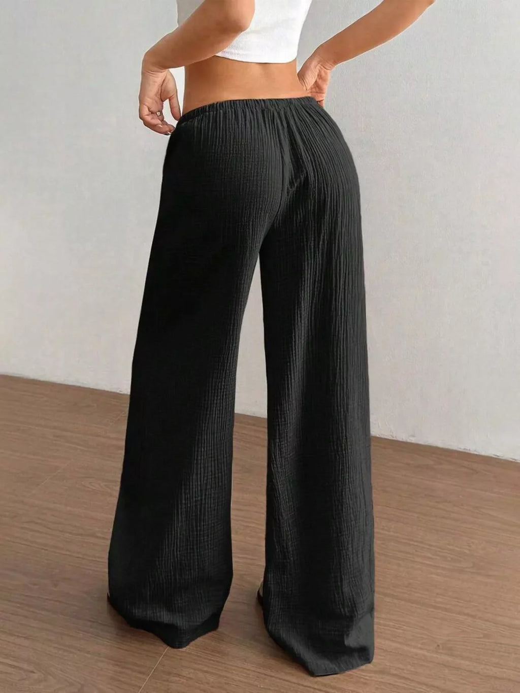 Wide-Leg Drawstring Pants