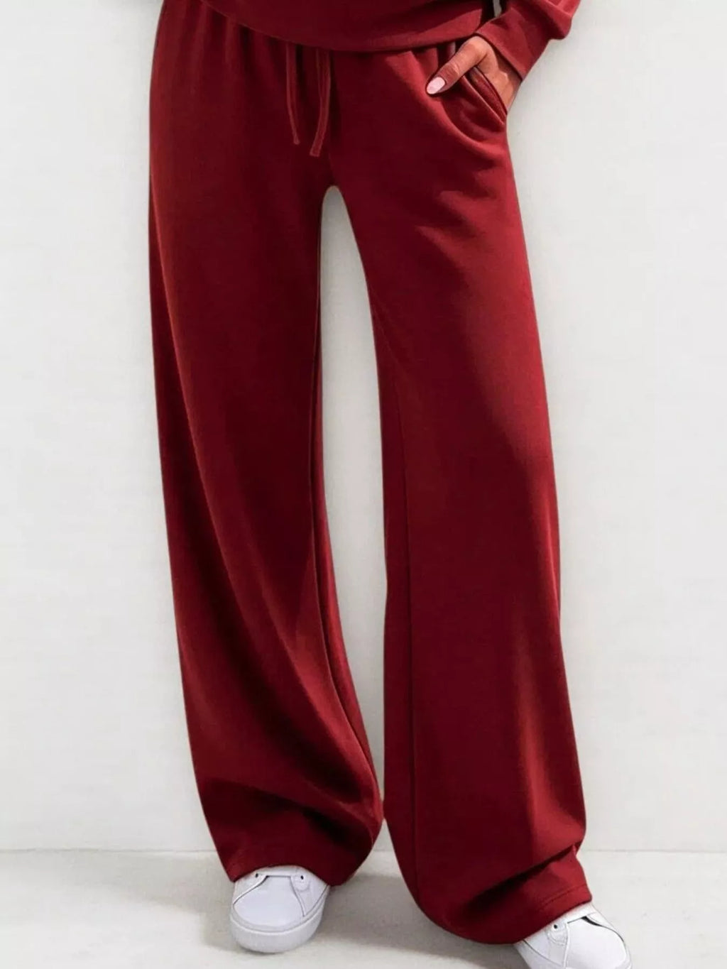 Button Detail Dropped Shoulder Top and Pants Set