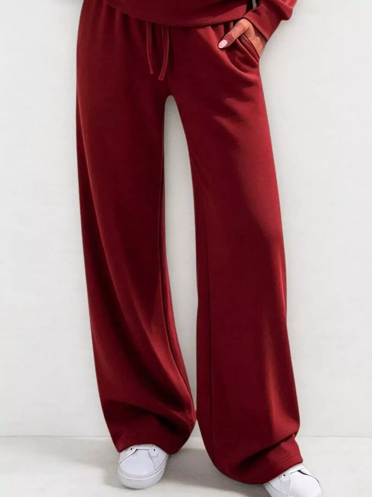 Button Detail Dropped Shoulder Top and Pants Set