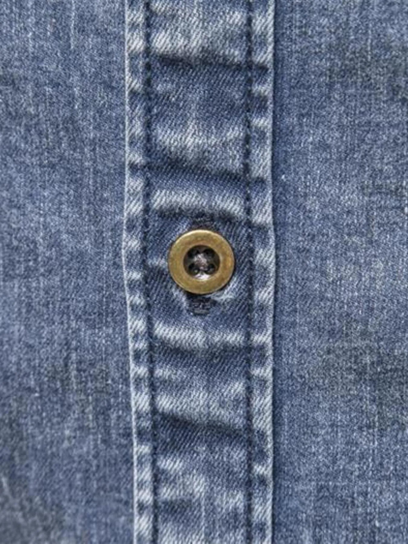 Men's Button Up Long Sleeve Denim Shirt