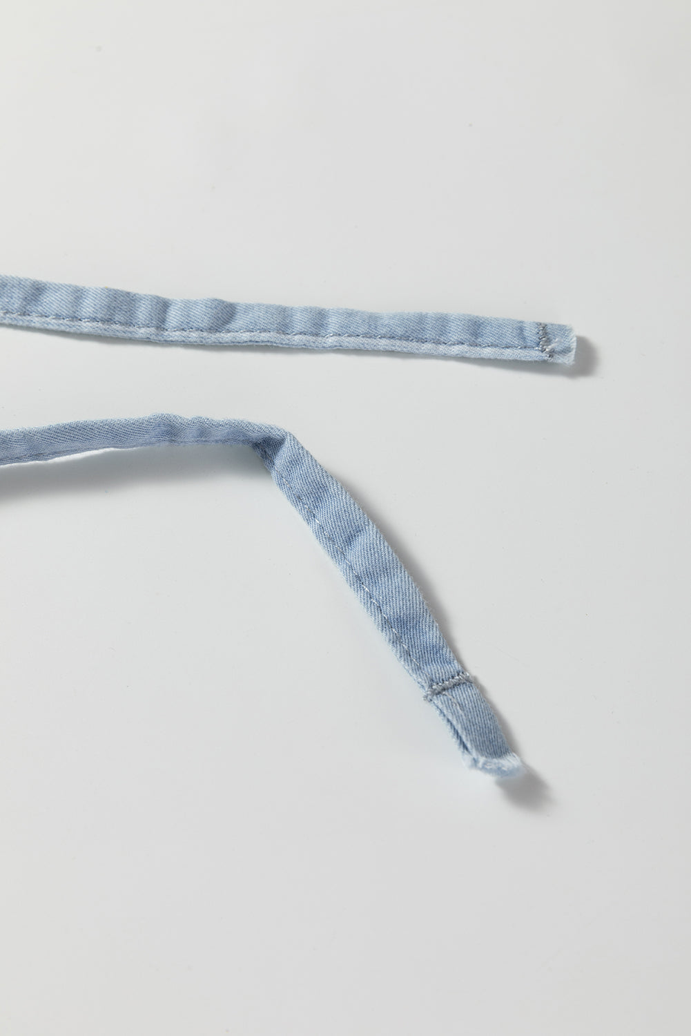 Stripe Chambray Tied Elastic Waist Trousers