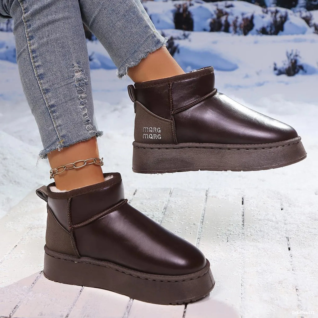 Faux-Fur Platform Ankle Boots
